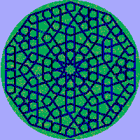 Symmetry
and Tessellations Islamic Design, Tile Designs Much Much More. Image created from Golden Mean Pentagon.